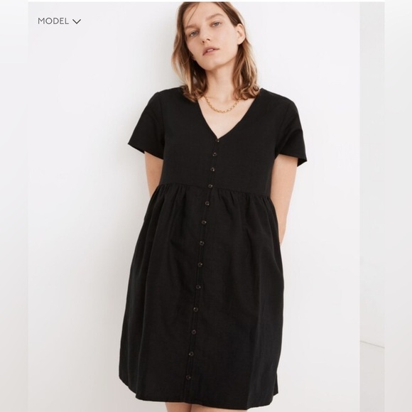 Madewell Dresses & Skirts - Madewell Linen Blend Alexandra Button-Front Mini Dress XS